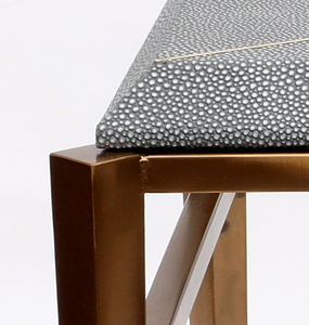 Tavolino da caffè in metallo ottone con Design personalizzato in vera pelle di lusso con piano <span class=keywords><strong>rettangolare</strong></span> salotto decorazione per la casa - Product Image 4