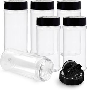 Frascos de Plástico PET Transparente Ecológicos de 16oz al por Mayor para Especias de Cocina, Sal/Pimienta, con Tapa Personalizada, Aptos para Congelador - Product Image 1