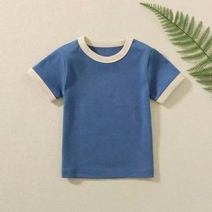 <span class=keywords><strong>T</strong></span>-shirts personnalisables en coton peigné pour enfants, unisexe, à manches courtes, tendance é<span class=keywords><strong>t</strong></span>é, avec logo personnalisé, color-block, décontractés - Product Image 2