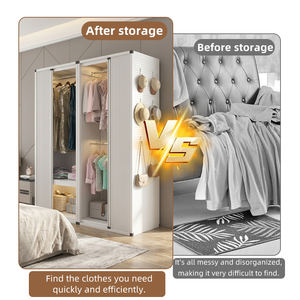 Armario de Gran Capacidad con Tablero de Clavijas, Armario de Acero Inodoro y Resistente a la Oxidación para Habitación - Product Image 6