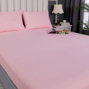 Màu Hồng Polyester 3 mảnh Vua & Nữ Hoàng Kích thước đồng bằng tấm Ga Trải Giường thiết lập với đàn hồi tất cả các xung quanh cho nhà - Product Image 4