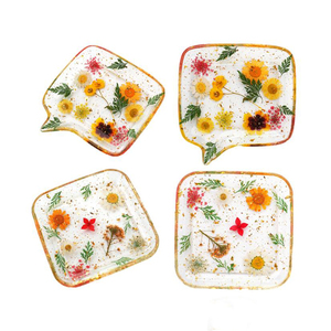 YS 3D diamant amour coeur plaque résine moules pour bricolage artisanat carré plat assiette cendrier bol plâtre moule décoration Art fournitures - Product Image 4