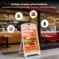 Écran d'affichage publicitaire numérique LED portable pliable pour l'extérieur, indice de protection IP65, garantie de 5 ans pour les ascenseurs et les magasins de détail