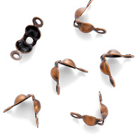 200 pièces/sac connecteur fermoir raccord boule chaîne Calotte fin sertissage perles connecteur composants bricolage bijoux fabrication fournitures 4x8m