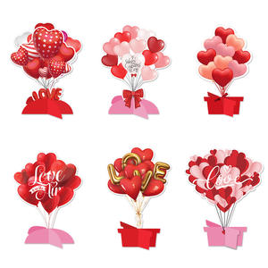 New Valentine's Day Decoration Props Gifts Desktop Ornaments Small Flags <b>Fresh</b> <b>Flowers</b> Balloons Heart Party Supplies - Product Image 5