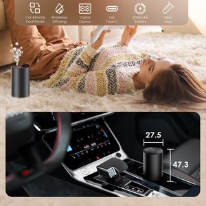 Diffuseur d'arômes USB portable pour voiture, 10 ml/20 ml, aluminium noir, rechargeable, sans eau, huile essentielle pure, 1 pièce pour la maison, LOGO personnalisé - Product Image 3