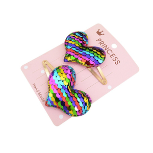 Bán buôn Vàng đầy màu sắc Ngôi sao Trái tim vương miện <span class=keywords><strong>Bobby</strong></span> pins dễ thương sequin Clip tóc phụ kiện cho trẻ em gái - Product Image 6