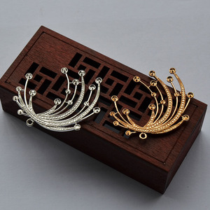 Copper Hairpin 168mm Floral Design Feather Shape <b>Wedding</b> <b>Accessory</b> - Product Image 4