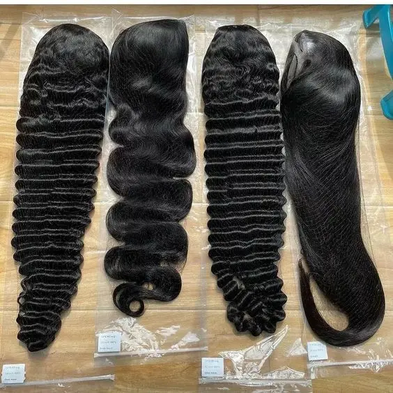 Perruque Lace Frontal Wig brésilienne à ondulation profonde HD, cheveux naturels, bouclés, densité 150%, pour femmes noires