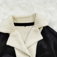 Femmes 100% laine vêtements décontractés Bomber veste manteau d'hiver chaud fourrure doublure bouton décoration dames court loisirs Streetwear
