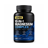 OLLI Complexe de Magnésium 10-en-1 en Capsules 420mg Haute Absorption Soutien Nerveux, Osseux, Digestif et Cardiaque Végétalien 120 Capsules