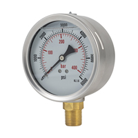 Stainless Steel Housing Brass Connection Pressure Gauge Shockproof High Precision Liquid Filled Pressure Gauge
