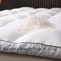Surmatelas en mousse à mémoire de forme déchiquetée respirante et douce de taille King avec couvre-matelas antidérapant pour hôtels