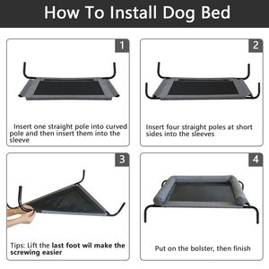 Portable Indoor/Outdoor <b>Pet</b> Hammock Bed with Breathable Mesh Elevated Cooling Cushion Small Dog Cots Beds Animal Pattern - Product Image 6