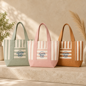 Sac fourre-tout en toile robuste, personnalisable avec logo, en coton, surdimensionné, réutilisable, avec poche zippée, pour femmes, travail, voyage, sport - Product Image 1