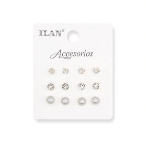 Orecchini Ilan con Cristalli da 5mm, 6mm, 8mm, Accessorio di Gioielleria per Donna - Product Image 2