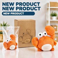 Peluche Crabe Personnalisée – Vente en Gros Direct Usine OEM ODM – Animaux en Peluche en Coton PP et Polyester – MOQ Faible – Peluche Amusante
