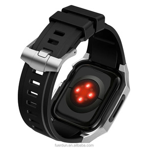Kit de modification pour <span class=keywords><strong>Apple</strong></span> <span class=keywords><strong>Watch</strong></span> <span class=keywords><strong>Series</strong></span> 8 7 6 SE <span class=keywords><strong>5</strong></span> 4 <span class=keywords><strong>44mm</strong></span> 45mm Boîtier en <span class=keywords><strong>acier</strong></span> <span class=keywords><strong>inoxydable</strong></span> Bracelet sport en caoutchouc fluoré de luxe - Product Image 3