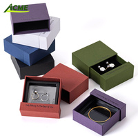 Boîte à bijoux en carton écologique haut de gamme, faite à la main, avec couvercle et tiroir pour colliers, bagues, boucles d'oreilles, bracelets - Boîte cadeau personnalisable