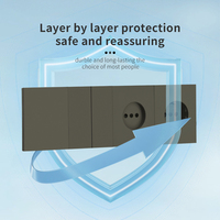 Interruptores y Enchufes de Pared WESA Ultrafinos con Botón Pulsador de 1/2/3 Vías, Enchufe Europeo de 1/2 Vía, Combinación Libre, Diseño Moderno de Lujo