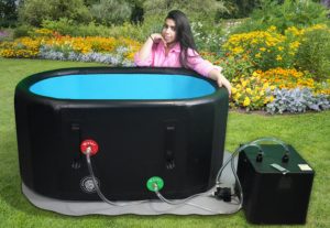 Ensemble de baignoire intelligente : Baignoire ovale grise moderne pour bain de glace avec refroidisseur et filtre Pro 1 HP blanc pour <span class=keywords><strong>spa</strong></span> de plongeon froid bien-être à domicile - Product Image 5