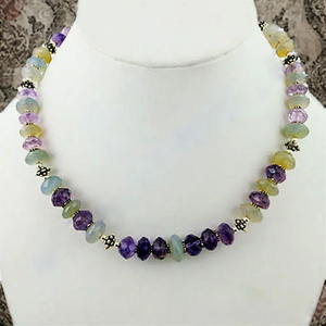 Collar de Piedras Preciosas Vintage Bohemio, Turquesa Verde Púrpura, Granate, Jade con Baño de Oro, Joyería Elegante para Regalo - Product Image 3