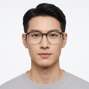 Gafas rectangulares con montura completa para hombre, monturas ligeras con protección UV para corrección de la visión, color sólido, unisex para adultos - Product Image 1