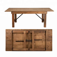 Table de Ferme Pliante Rustique en Bois de Pin de Style Ancien, 6 Pieds (72 Pouces), pour Banquet, Événement, Dîner et Mariage, Vente en Gros