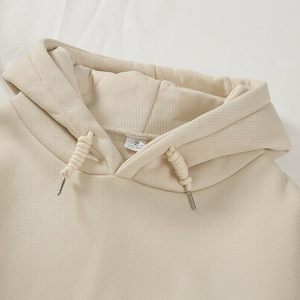 FOXA Sweat-shirt à capuche pour femme grande taille en mélange de coton à manches longues avec imprimé lettres et cordon de serrage coupe ample - Product Image 6