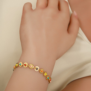Collier soleil YF3423, nouveau, plaqué or 18 carats, étanche, sans ternissement, en acier inoxydable, été, hawaïen, coloré, émail coulant - Product Image 5