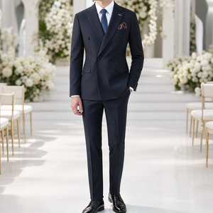 Blazer da <span class=keywords><strong>Uomo</strong></span> su Misura a Doppio Petto con 4 Bottoni e Scollo a V, Stile Italiano, Vestibilità Aderente, per Affari, Cerimonie e Matrimoni - Product Image 5