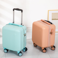 Valise de transport ABS de 14 pouces en aluminium Valise à roulettes pivotantes légère et durable Poignée à hauteur réglable pour les affaires