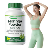 Kapsul Bubuk Moringa Hijau Alami Antioksidan Makanan Super Pendukung Energi Kesehatan Usus Pendukung Kekebalan Tubuh Kaya Nutrisi untuk Dewasa