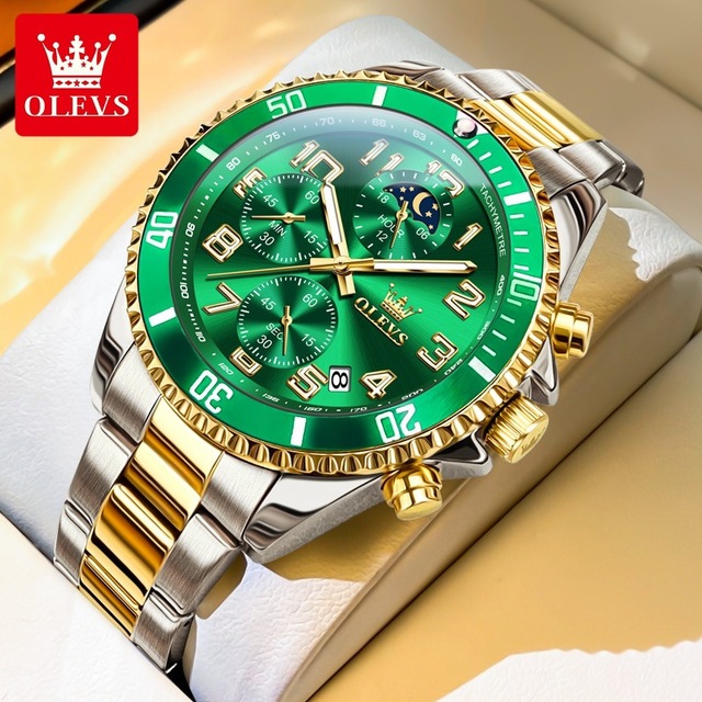 OLEVS 2926 Classic Quartz Movement Reloj 30 Meters Waterproof Watch Luxury Stainless Steel Strap Analog Luminous Watches for Men