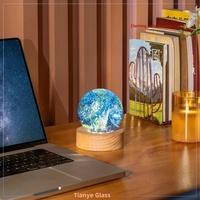 Boule d'étoiles en verre coloré, style fantastique, décoration de maison, modèle cosmique, cadeau, lumière nocturne, planète astronomie planètes