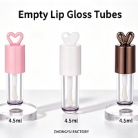 Tube de brillant à lèvres vide en plastique ABS transparent écologique de 4,5 ml, haute qualité, emballage cosmétique personnalisé, usine Zhongyu, Zhejiang