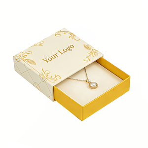 Caja de Joyería Personalizada, Tamaño Personalizable, Gráficos Ecológicos, Cartón Rígido, Papel con Logotipo en Lámina Dorada, Caja de Lujo para Collares - Product Image 1
