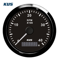 Tachometer KUS SEA-V Seri 85mm 12V/24V untuk Kapal Universal