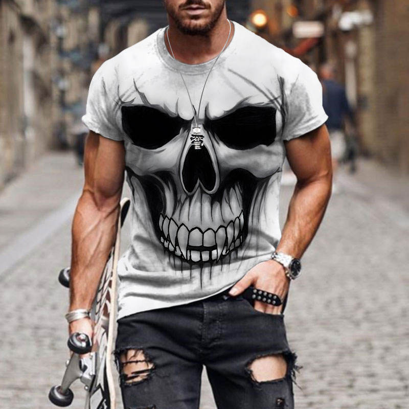 Camiseta personalizada diseño 3D Heavy Metal Skull camisetas para