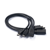 Kabel Pengisian Daya USB Tipe-C Female ke 2 USB-A Male 2x3A dengan Selubung PVC untuk Ponsel dan Tablet