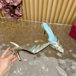 Color Blocked Mesh Pointed Toes Stiletto Heel <b>Sandals</b> with Hollowed Out Back Straps-Elegant Sexy Summer Wedding Shoes for Women - Product Image 6