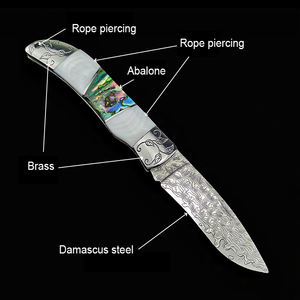 Couteau de poche d'autodéfense portable avec coquilles colorées et coquilles d'ormeau Couteaux à rabat avant Cadeaux d'extérieur OEM personnalisables - Product Image 3
