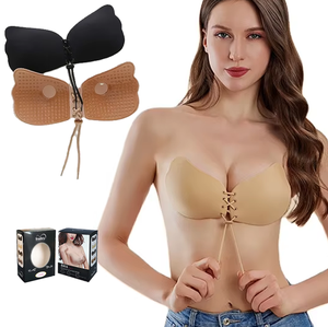 Reggiseno Adesivo <span class=keywords><strong>Push</strong></span>-<span class=keywords><strong>up</strong></span> Personalizzato per Donna, Modello Solido Senza Schienale con Spalline, Senza Ferretto e con Supporto - Product Image 1