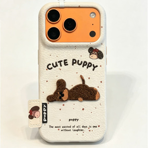 Funda de Teléfono Zenos con Diseño de Cachorro en 3D, Textura de Cuero, Protección 360, Antihuellas, Antigolpes, Linda Caricatura de Perro - Product Image 6