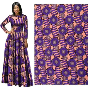 Großhandel Textil Echt wachs Stoff 6 Yard Hollantex African Printed Gold 100% Baumwolle für Kleid