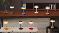 Lampe de table moderne pour l'intérieur et l'extérieur, IP44, étanche, à un seul abat-jour, rechargeable, LED, à intensité variable, lumière d'ambiance pour bar, hôtel, patio, décoration