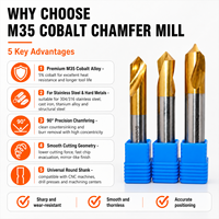 Foret fraiseur M35 au cobalt 90 degrés, robuste, HSS-Co, outil de fraisage industriel CNC pour acier inoxydable et métaux durs
