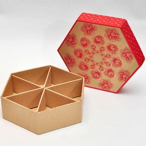 กล่องของขวัญทรงหกเหลี่ยมแบบใหม่ ฝาและฐาน กล่องกระดาษแข็งอย่างดี บรรจุภัณฑ์ของขวัญ กล่องช็อกโกแลตแบบมีฝาและฐาน พร้อมโลโก้สั่งทำ - Product Image 1