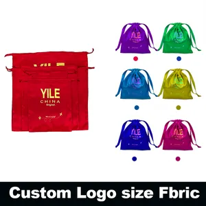 Sacs de rangement de poussière de soie de luxe avec Logo personnalisé, sacs à cordon en Satin pour sacs à main chaussures bottes