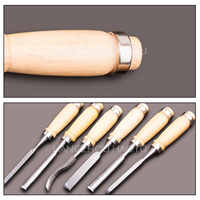 Outil de menuiserie en gros, ensemble de burins à main de sculpture sur bois, boîte en bois douce, ensemble de burins de tournage en bois, outils de menuiserie, 12 pièces